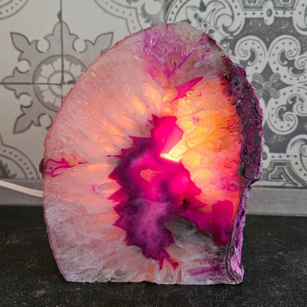 Pink Agate Lamp